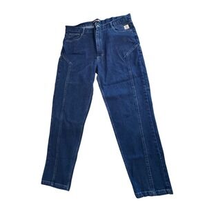 Bocomal FR Flame Resistant Men Dark Wash Work Jeans 42x32 CAT2 Denim Blue